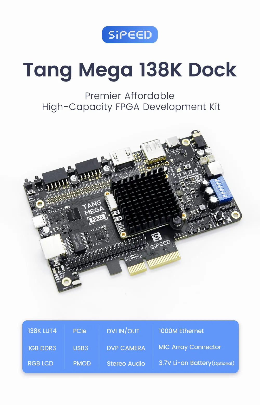 Sipeed Tang Mega 138K 60K Dock GOWIN GW5AST RISCV FPGA Development Board