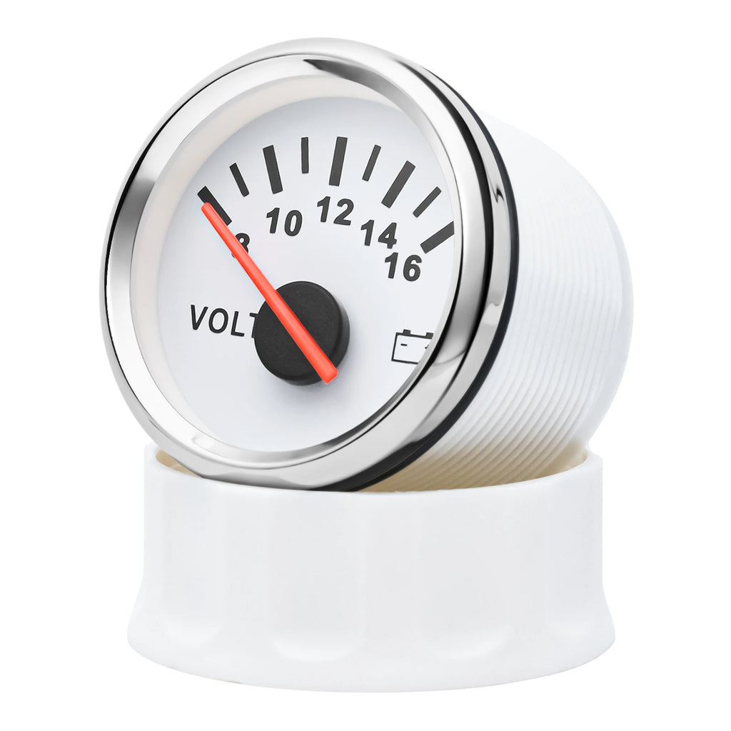 52mm Volt Gauge Marine Auto Voltmeter Universal 8-16V Waterproof Gauge Car Boat Instrument Red Backlight 12V Car Voltage Gauge