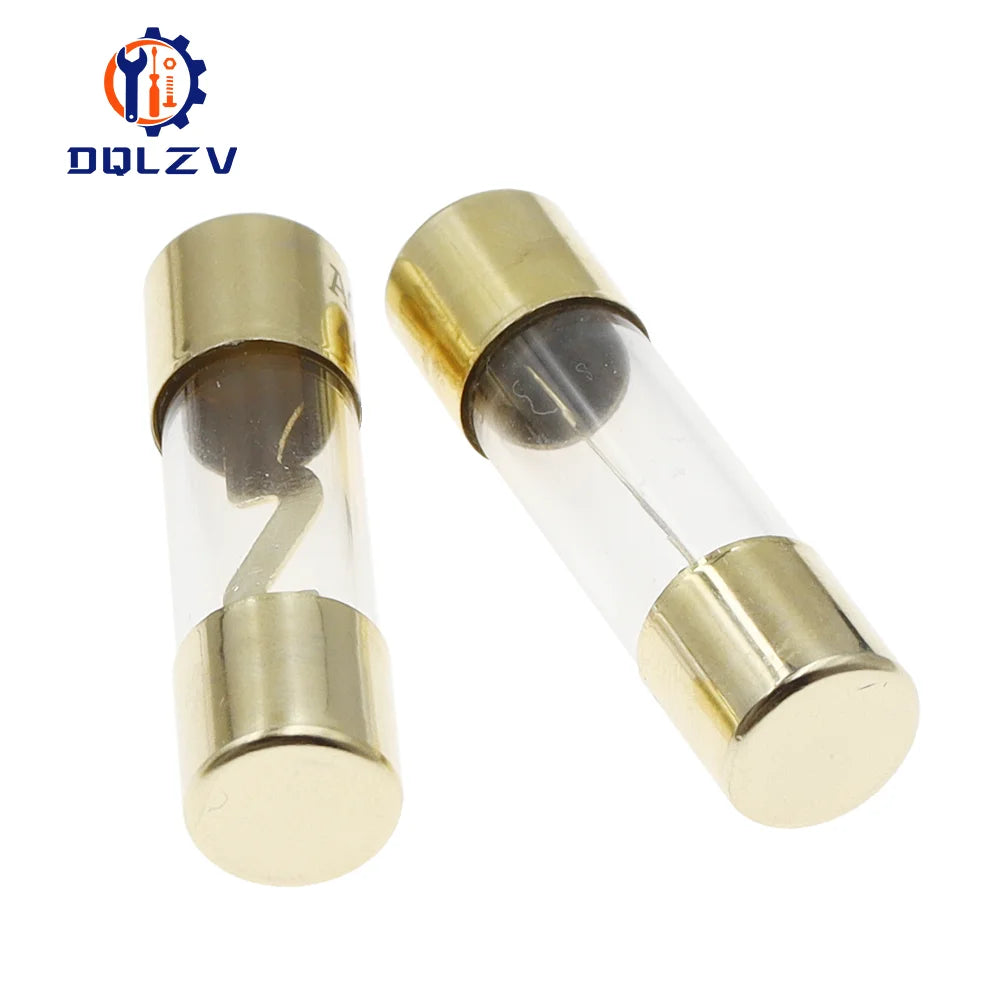 5Pcs Gold Plated Glass AGU Fuse Fuses Pack Car Audio Amp Amplifier 10A 15A 20A 25A 30A 40A 50A 60A 70A 80A 100A Car Fuse