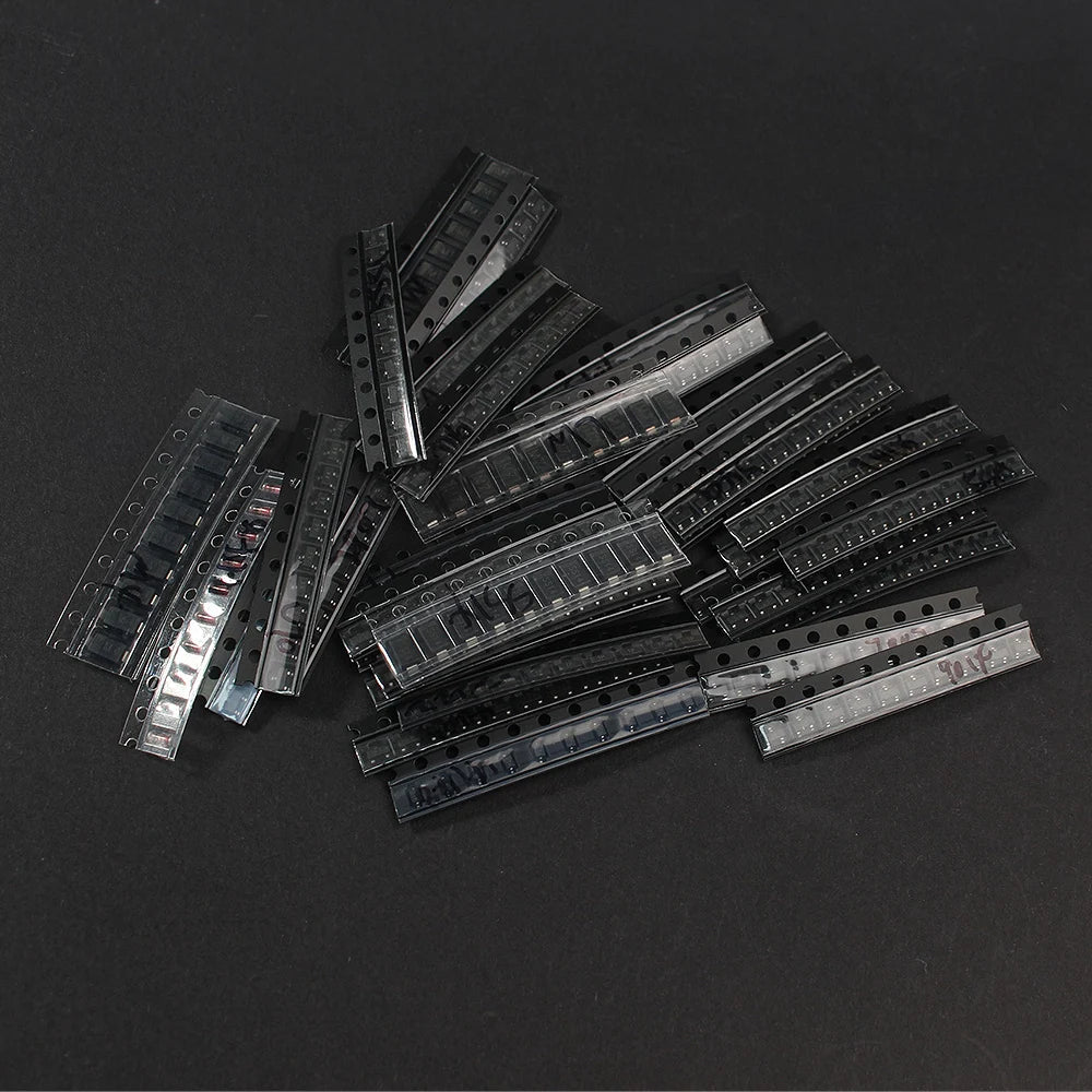 350Pcs SMD Transistor & Diode Assorted Kit 1N4148/M1/S901x/S8550/S8050/2N2222/2N3904 SOT-23 PNP/NPN for Electronics Repair