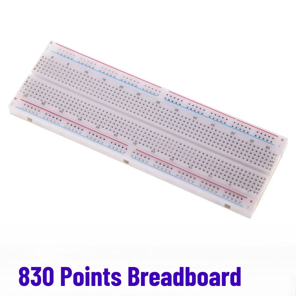 MB102 Breadboard Power Module 3.3V/5V MB-102 830 Points Prototype Bread Board for Arduino Kit 10/20/30cm Dupont Wire 65pcs Cable
