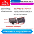 CBB61 Fan Air Conditioner Starting Capacitor 450V 1/1.2/1.5/2/2.5/3/3.5/4/4.5/5/6/7/8/10/12UF Ceiling Fan Hood Motor Capacitor