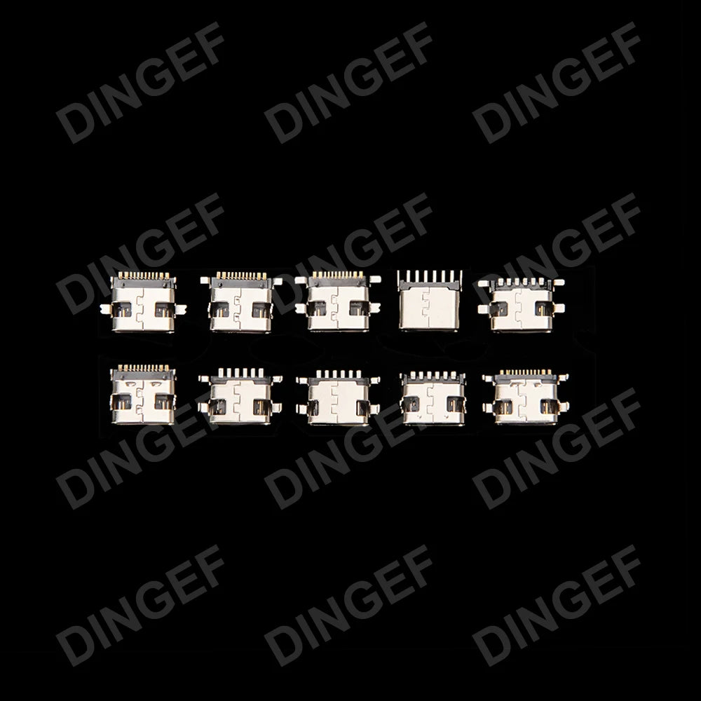 100Pcs Type C USB Charging Jack Welding Connectors USB-C Socket For Mobile Phone PCB DIY Repair Kits