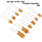 5PCS 16V 20V 25V 35V 50V Tantalum Capacitor 0.1UF 0.22UF 0.33UF 0.47UF 100UF 220UF 1UF 2.2UF 4.7UF 10UF 15UF DIP