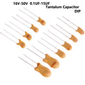 5PCS 16V 20V 25V 35V 50V Tantalum Capacitor 0.1UF 0.22UF 0.33UF 0.47UF 100UF 220UF 1UF 2.2UF 4.7UF 10UF 15UF DIP