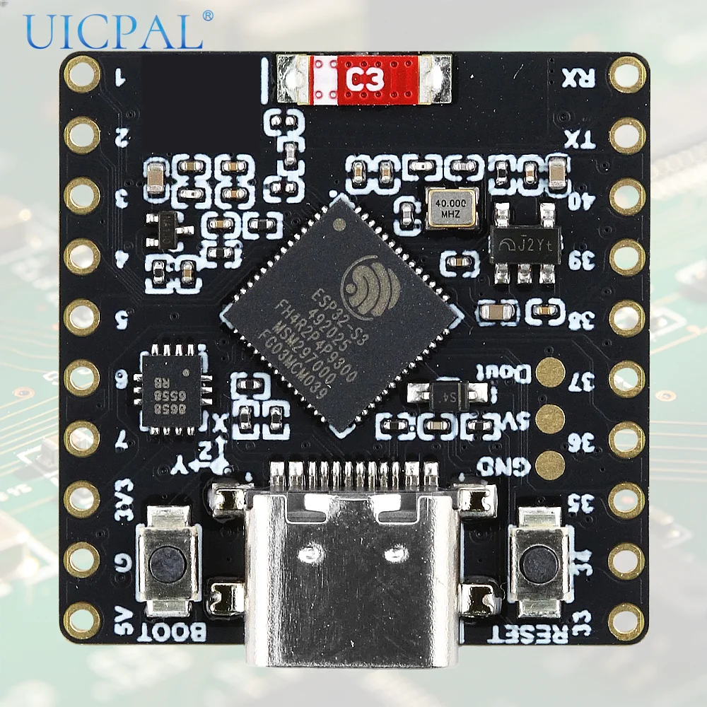 ESP32-S3-Matrix Development Board Module 8x8 RGB LED Matrix 6-Axis Gyroscope Sensor 4MB Flash 2MB PSRAM 2.4GHz WiFi BLE Type-C