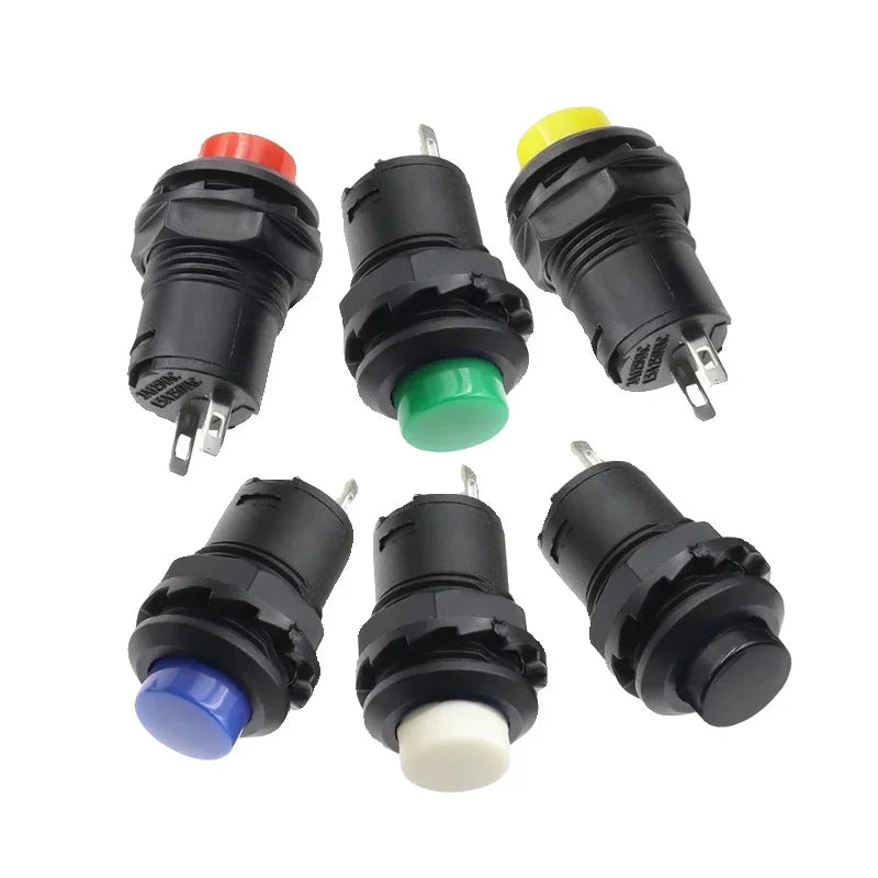 5/20/100PCS Latching/Momentary 12MM Round  Push Button Switch With Cable 20CM Self-Locking DS-428/427 Self-Resetting