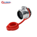 CNLINKO M24 Industrial Power & Signal Connector 2-24 Pin 25A 500V Waterproof IP68 Semi-Metal Solder Type Single-Hole Mount