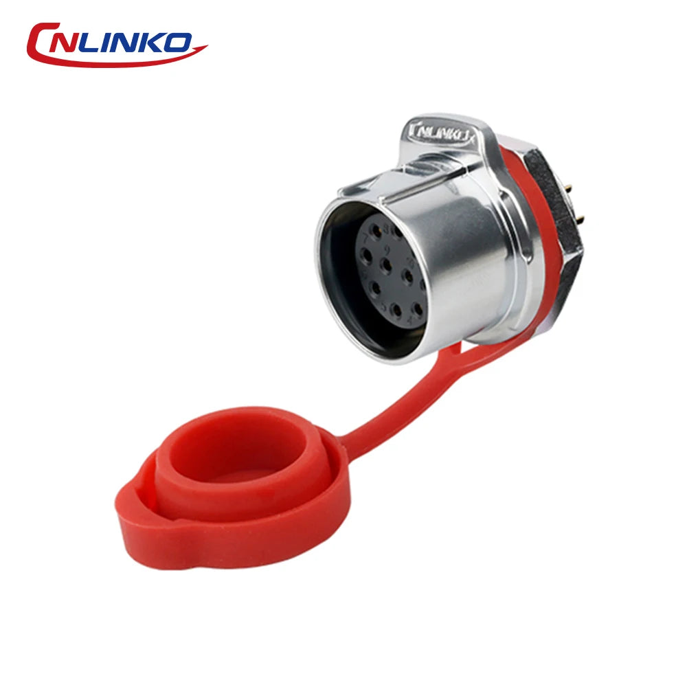 CNLINKO M24 Industrial Power & Signal Connector 2-24 Pin 25A 500V Waterproof IP68 Semi-Metal Solder Type Single-Hole Mount
