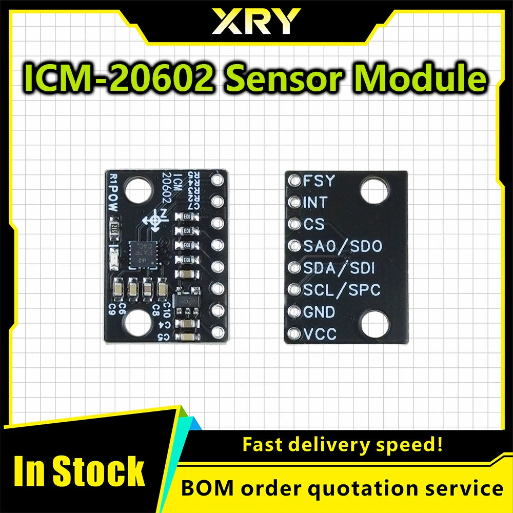 XRY ICM-20602 Sensor Module Replaces MPU-6050 with High-precision Six Axis Gyroscope Acceleration Module DC3.3-5V For Smart Car