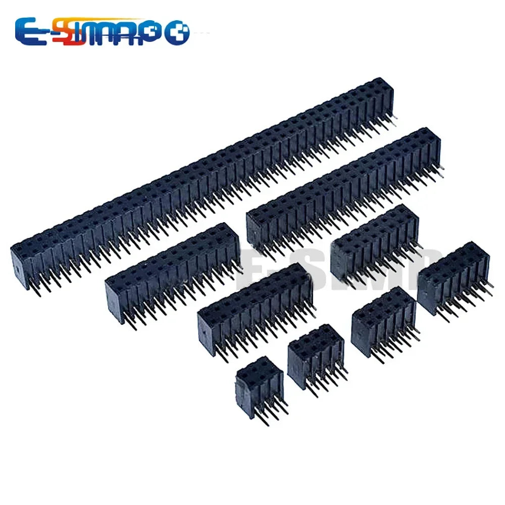 10pcs 2.0mm Side Insertion Right Angle Double Row 2X4/5/6/8/9/10/12/20/22/40P PH7.2 gold-plated PCB Female Pin Header