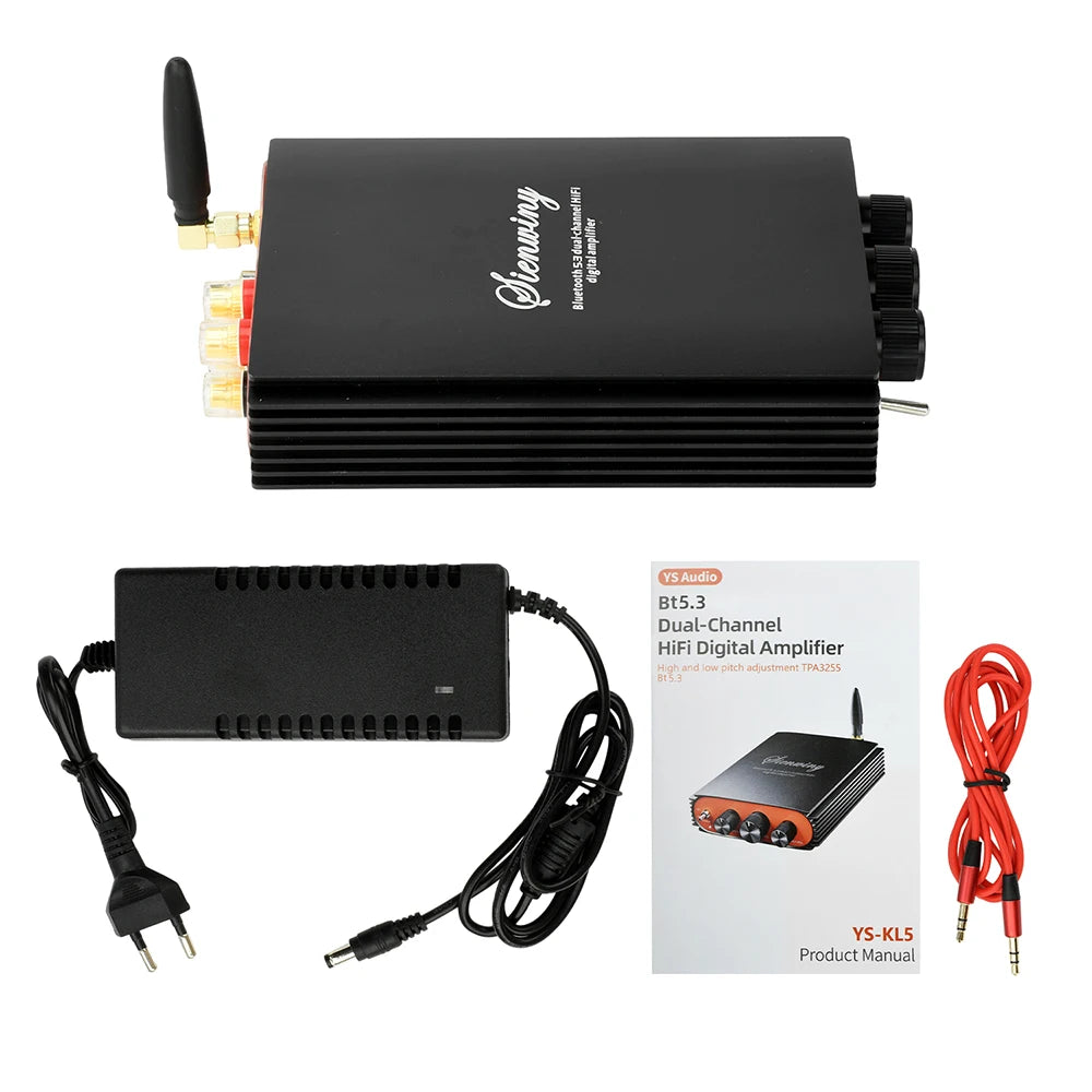 DC 24-36V YS-KL5 BT 5.3 Dual Channel HiFi Digital Amplifier 300W+300W Dual Channel Amplifier Board TPA3255 Chip