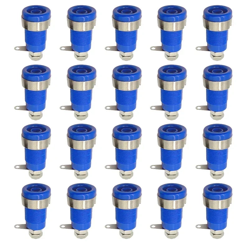 20PCS 4mm Banana Socket Connector 32A Insulated Female Jack 5 Colors Panel Mount Connector for Electrical Connection