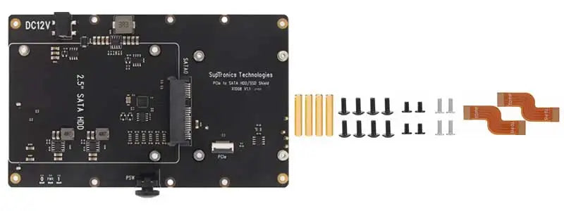 X1008 Raspberry Pi 5 PCIe to 2.5" 3.5" SATA HDD/SSD Dual Double-SATA (NOT BOOT From SATA/SSD