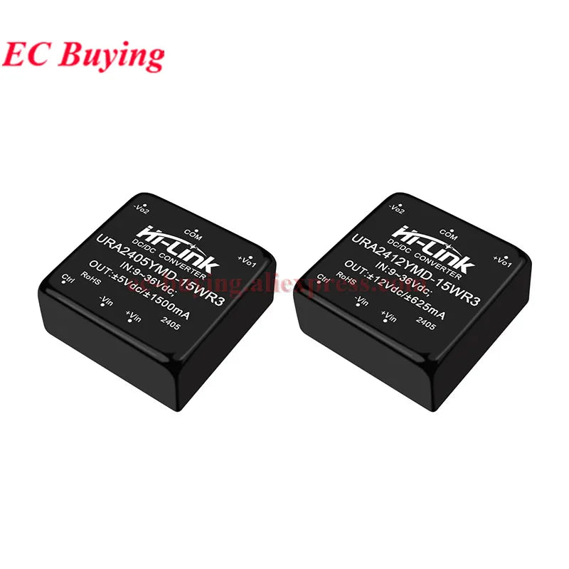Hi-Link 15W 9-36V URB2405YMD URB2412YMD-15WR3 DC-DC 24V to 5V/12V/24V 3A 1.5A 1.2A Isolated Output Power Converter Supply Module