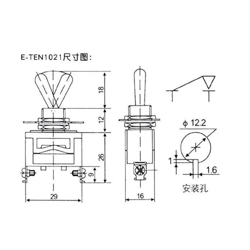 5pcs Toggle Switch SPST DPDT 250V 15A Latching ON-OFF ON-ON ON-OFF-ON 1021 1121 1221 1322 Power Button Switch Rocker Switch
