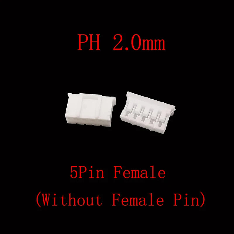 100Pcs PH 2.0mm Pitch 2/3/4/5 Pin JST Connector Plug Male Female Socket Shell Terminal Plastic Housing Header Wire Connectors