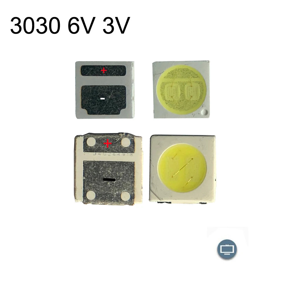 50PCS 100PCS Biggest LED Chip LED Backlight  3030 6 V 2W 1W 3V 1.5W Cool White Cold White For LCD TV Repair
