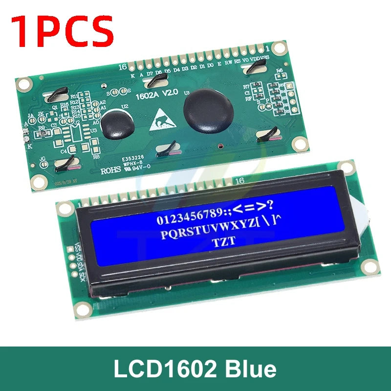 DIYTZT 1/3PCS LCD1602 1602 module Blue green screen 16x2 Character LCD Display Module HD44780 Controller blue blacklight