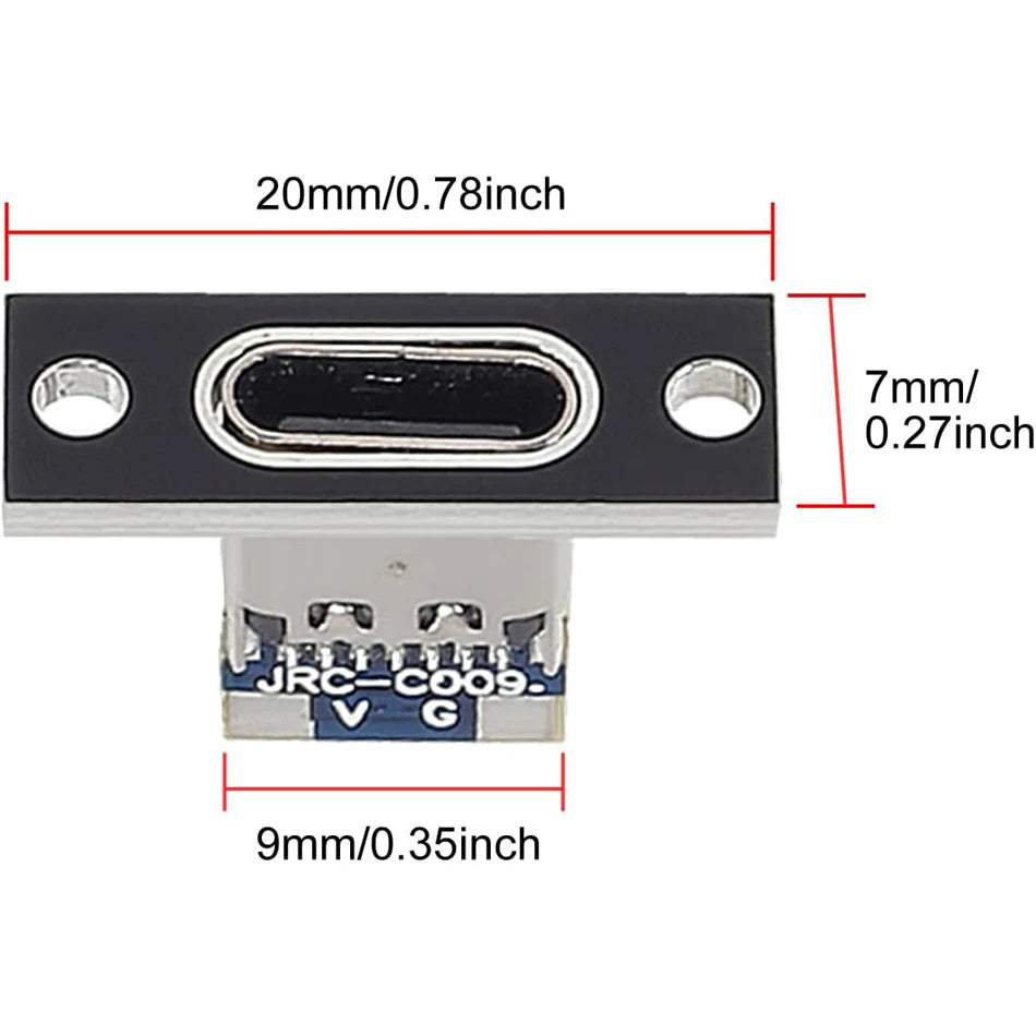 10pcs Type-C USB Jack 3.1 Type-C 2/4 Pin Female Connector Jack Charging Port USB 3.1 Type C Socket with Fixing Plate