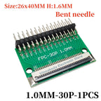 FFC/FPC Adapter Board with Soldered 1.0MM Flip Cover Lower Connector Straight or Bent Pins Available, 4/6/8/10/12/14/16/20/30P