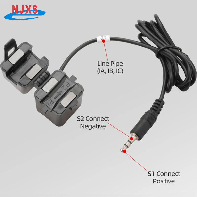 NJXSE OPCT35AGL Clamp Current Transformer 100A 200A 300A 400A 500A 600A / 1V 333mV 40mA 50mA Split Core CT with 3.5mm Jack
