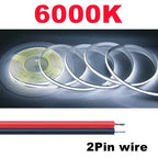 5M 10M Per Roll COB LED Strip DC12V 24V 8mm LED Lights for Room Bedroom TV Decor High Density Soft Flexible Neon Tape Light Lamp