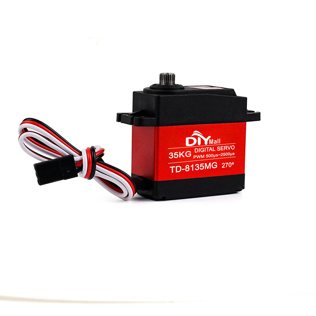 TD-8135MG Digital Servo Motor 35KG 180/270/360 Degree Waterproof Large Torque Angle Controllable 25T Metal Arm RC Cars Aircraft