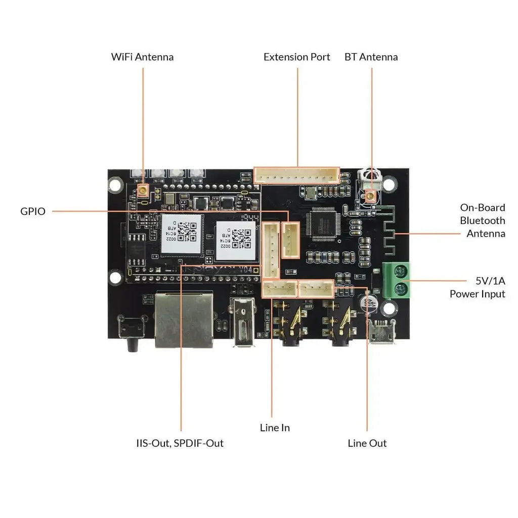 Up2Stream Pro V3 Wireless Audio Receiver Board Bluetooth Audio Recei Wireless Stereo Music Module Multiroom DIY WIFI Audio Board
