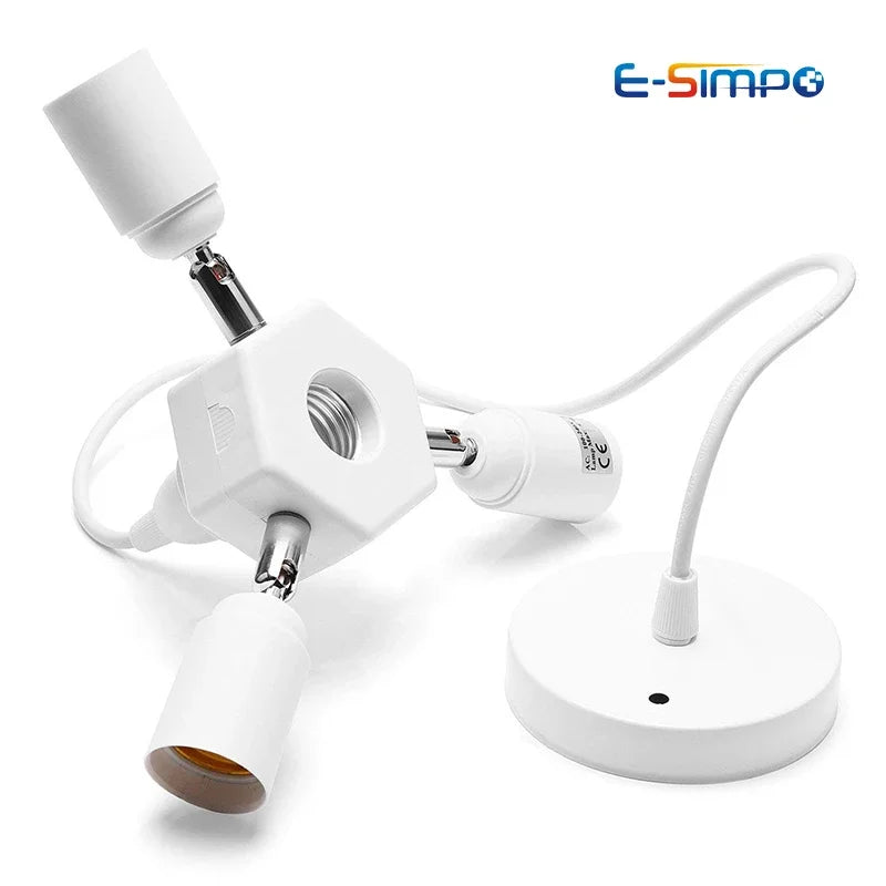 3/4/5 E26 E27 Edison Screw CFL LED Lamp Bulb Base Adapter Anti-Flame PBT Pendant Ceiling Mount Light Socket Splitter Extender