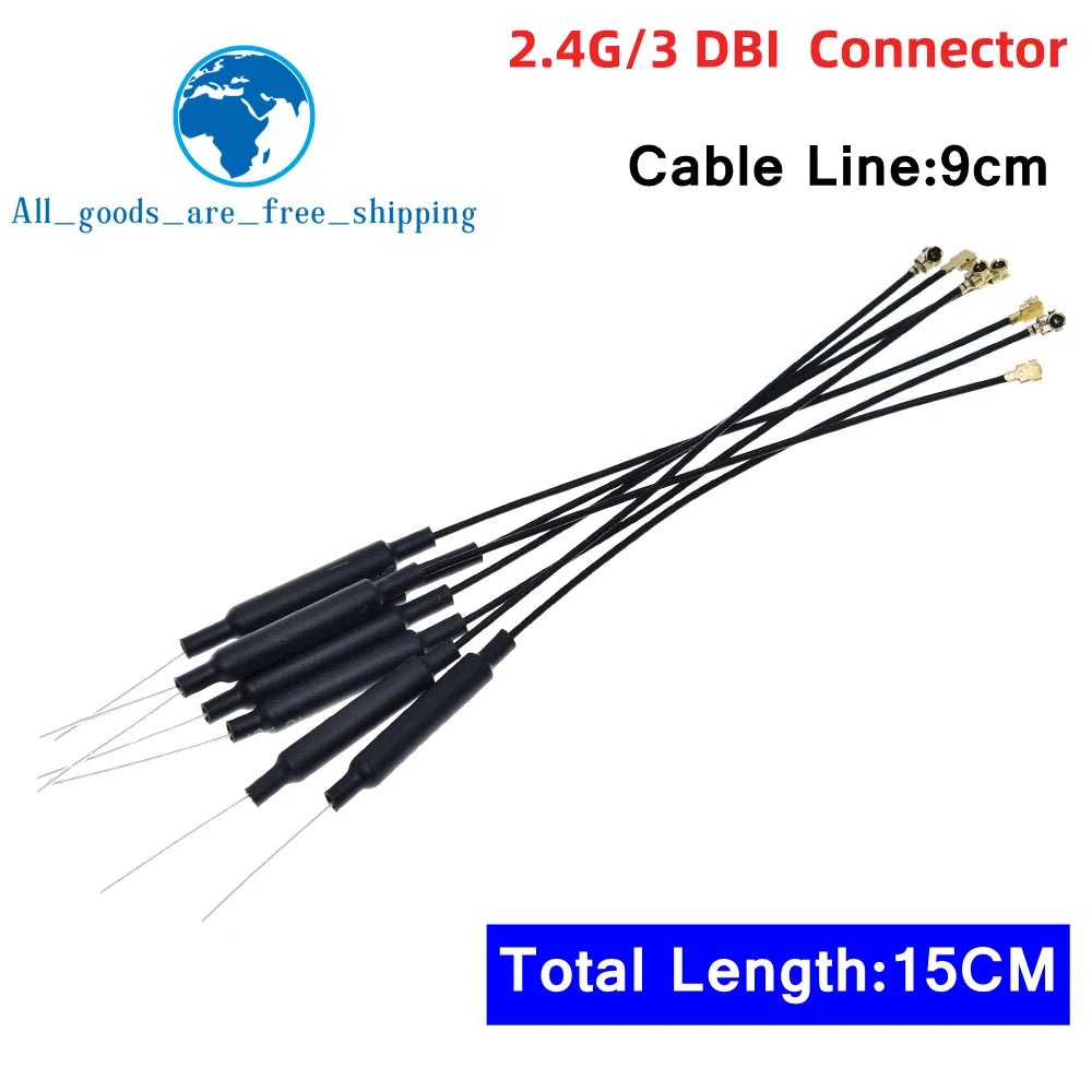 10/30Pcs 2.4GHz WIFI Antenna 3dbi Ufl IPX Connector Brass Inner Aerial 15cm Length 1.13 Cable HLK-RM04 ESP-07