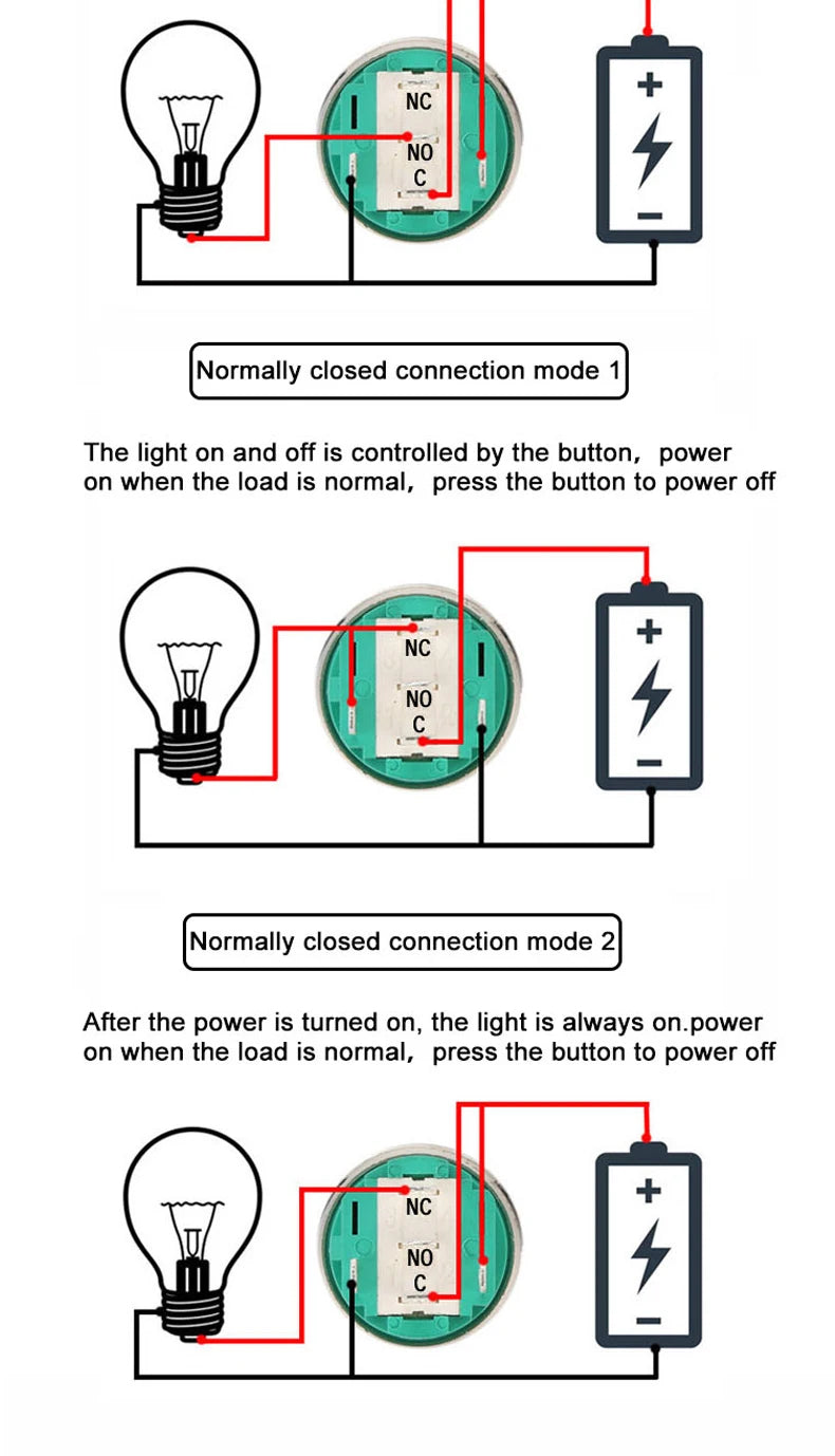 12/16/19/22MM Metal Button Switch No Lights Oxidized Black Momentary Reset Latching With Connector 12V 24V 220V