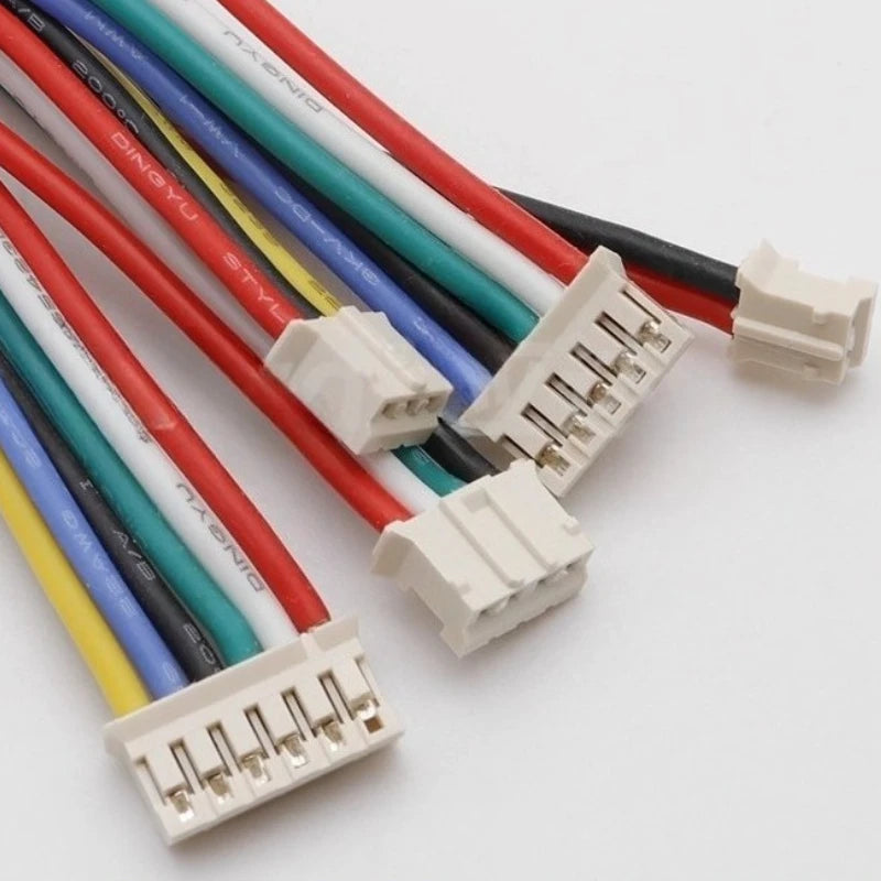 10PC PH 2.0mm 2/3/4/5/6P Terminal Wire Micro 10/20/30cm 3239 22AWG Silicon High Temp Male Plug Cable 2-core Tinned Connector