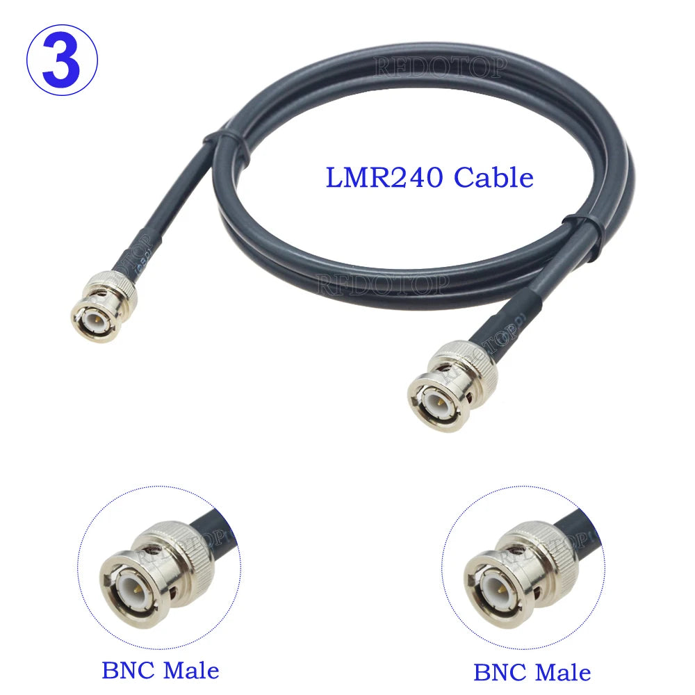 LMR240 Cable BNC Male Plug to N Male/N Female Jack Connector 50 Ohm 50-4 Pigtail RF Coaxial Jumper 4G 5G LTE Extension Cord