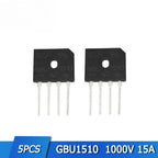 5PCS Diode Bridge Rectifier KBPC2510 KBPC3510 KBPC1510 KBPC5010 KBPC1010 GBJ1510 GBJ2510 GBJ3510 GBU1510 GBU3510 Rectifier Diode
