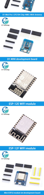 ESP8266 ESP-12 ESP-12F ESP32 CH340G CH340 V2 USB WeMos D1 Mini PRO V3.0.0 WIFI Development Board NodeMCU Lua IOT 3.3V With Pins