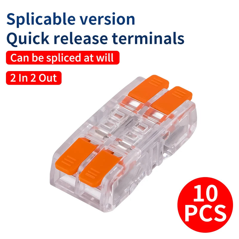 JINH Mini Fast Wiring Cable Connectors Universal Compact Splicing Electrical Conductors 10Pcs Push in Easy Home Terminal Block