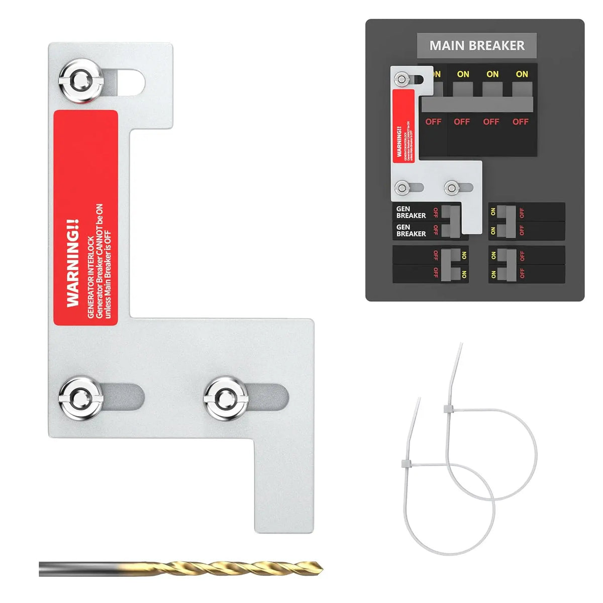 Generator Interlock Kit Fit for ITE, Murray, Gould, Thomas, Siemens and Betts, 150 or 200 Amp Panels 1 1/4 Inch Spacing Between