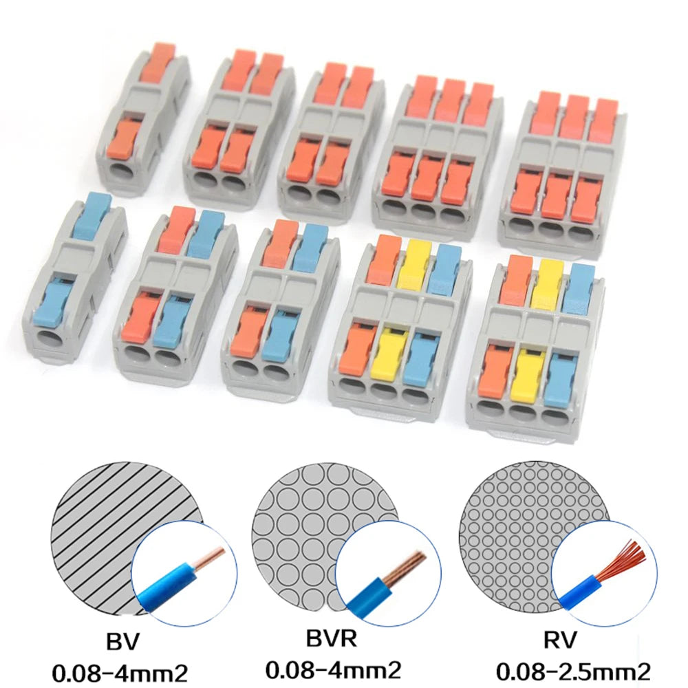 10/50pcs Wire Connector Spliceable Hard Wire Direct Insertion Multi Input And Multi Output Fast Wiring Terminal Block