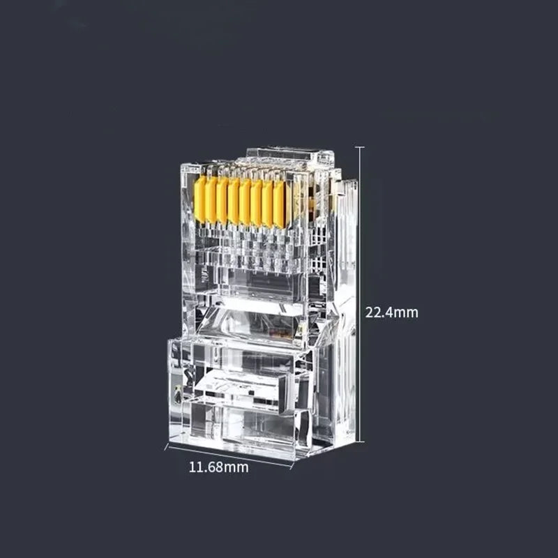 20/50/100PCS RJ45 Ethernet Connector Cables Module Plug Network RJ-45 Lan Crystal Heads Cat5 Cat5e Gold Plated Network Cable