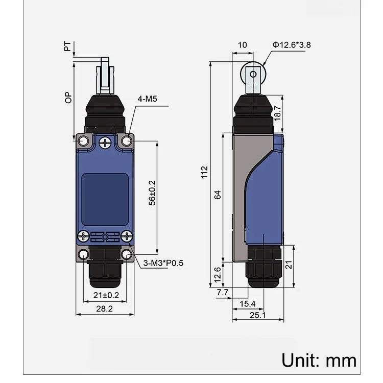 CNTD CZ-8122N Travel Switch Double Circuit Type Waterproof High Mechanical Strength IP65 10A 380V Vertical Limit Switch