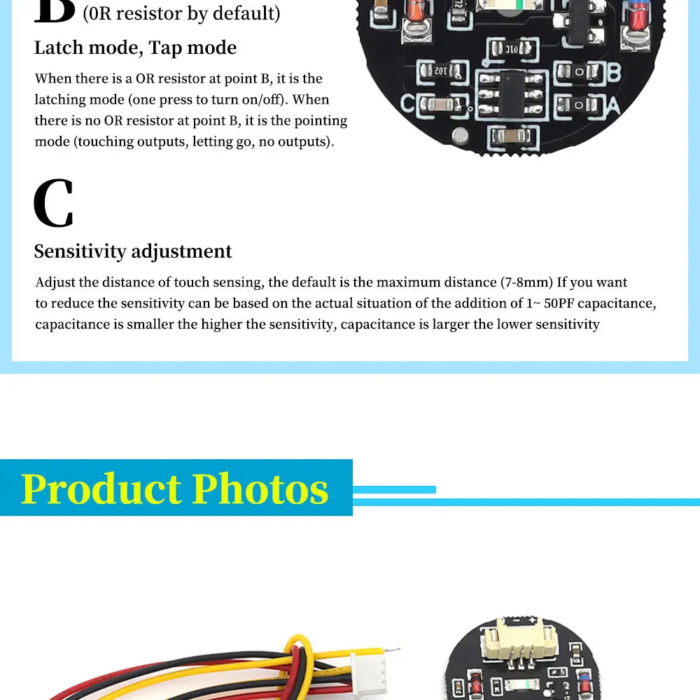 DC3V-30V Touch Key Switch Sensing Module Bistable Light Touch Switch Jog/Latch For LED light band