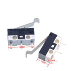 40Pcs/Box 3Pins Mini Limit Microswitch Car Switch with Scroll Wheel Microswitch Curved Foot Arc Handle Mouse Switches