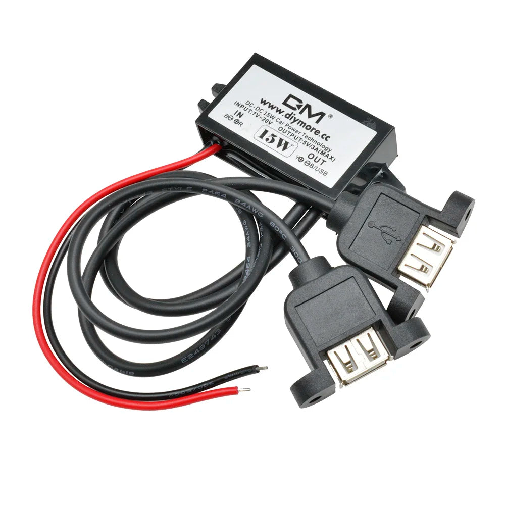 DC-DC Step Down Buck Converter Power Supply Module for Car 12V to 5V 3A 15W for Car Male Female USB Mini USB Micro USB Adapter