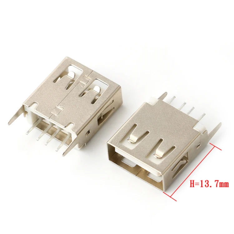 10Pcs USB 2.0 4Pin A Type Female Socket Connector G54 2 Feet 90/180 Degree Data Transmission Charging