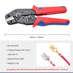 SN-2549 Ratcheting Crimper Tool for Dupont/PH2.0/XH2.54/VH3.96 Terminals, Wire Crimping Pliers Electrical Connector Clamp