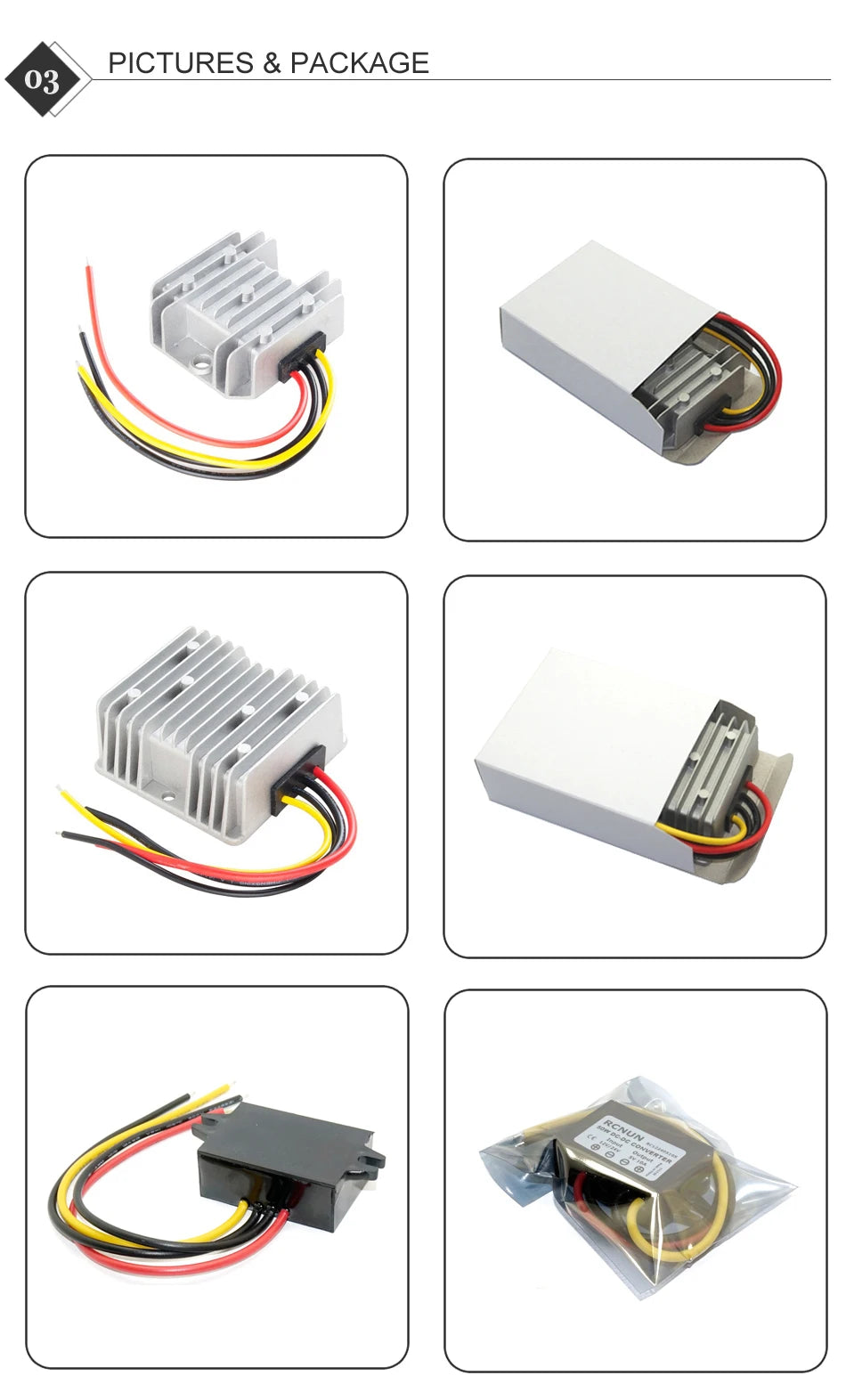 RCNUN 18-90V to 12V 5A 10A 15A 20A DC Converter Step Down Voltage Regulator 24V 36V 48V 60V 72V Transformer Car Power Supply