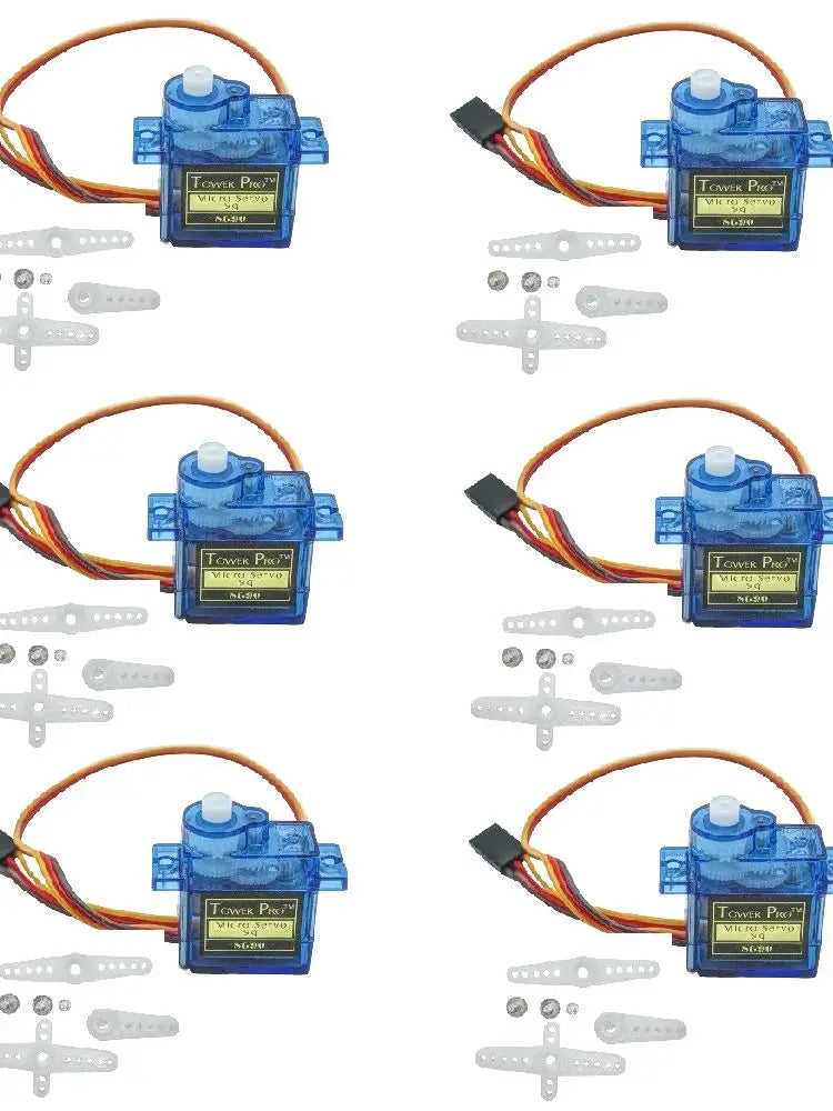 6pcs Sg90 9g Micro Servo Motor, Mini Servos Motor Kit Plastic Gear 180 Degree Servo for Rc Car Airplane Plane for Arduino