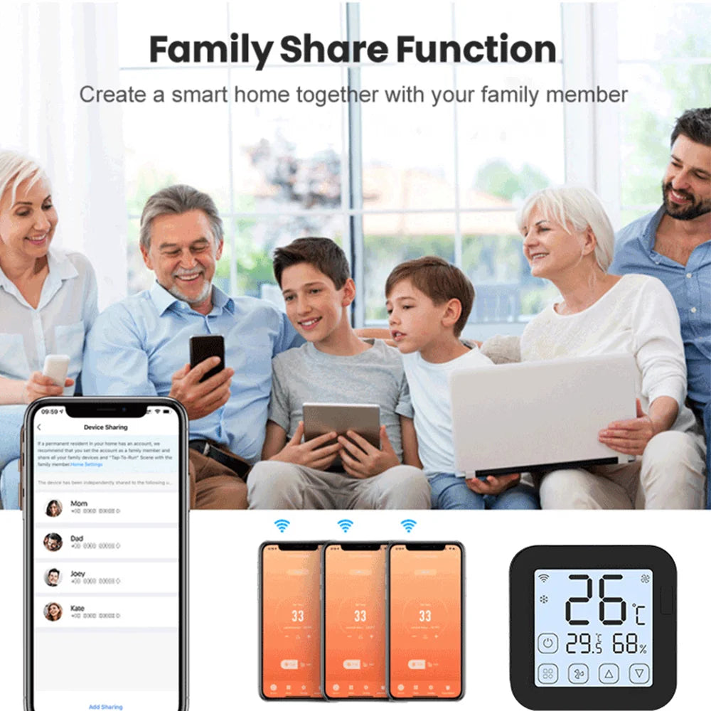 Thermometer Hygrometer With Tuya Temperature Humidity Sensor and AC Remote Backlight Support Work With Yandex Alexa SmartLife