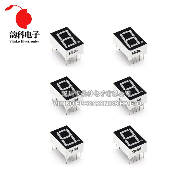 200pcs 7 segment common Cathode 1 Bit Digital Tube 0.56" 0.56in. Red LED Display